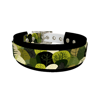 L'atelier du Fourmilier collier double 429 Collier double large pour chien en BioThane® imprimé – Collection plantes et fleurs – 38/25 mm