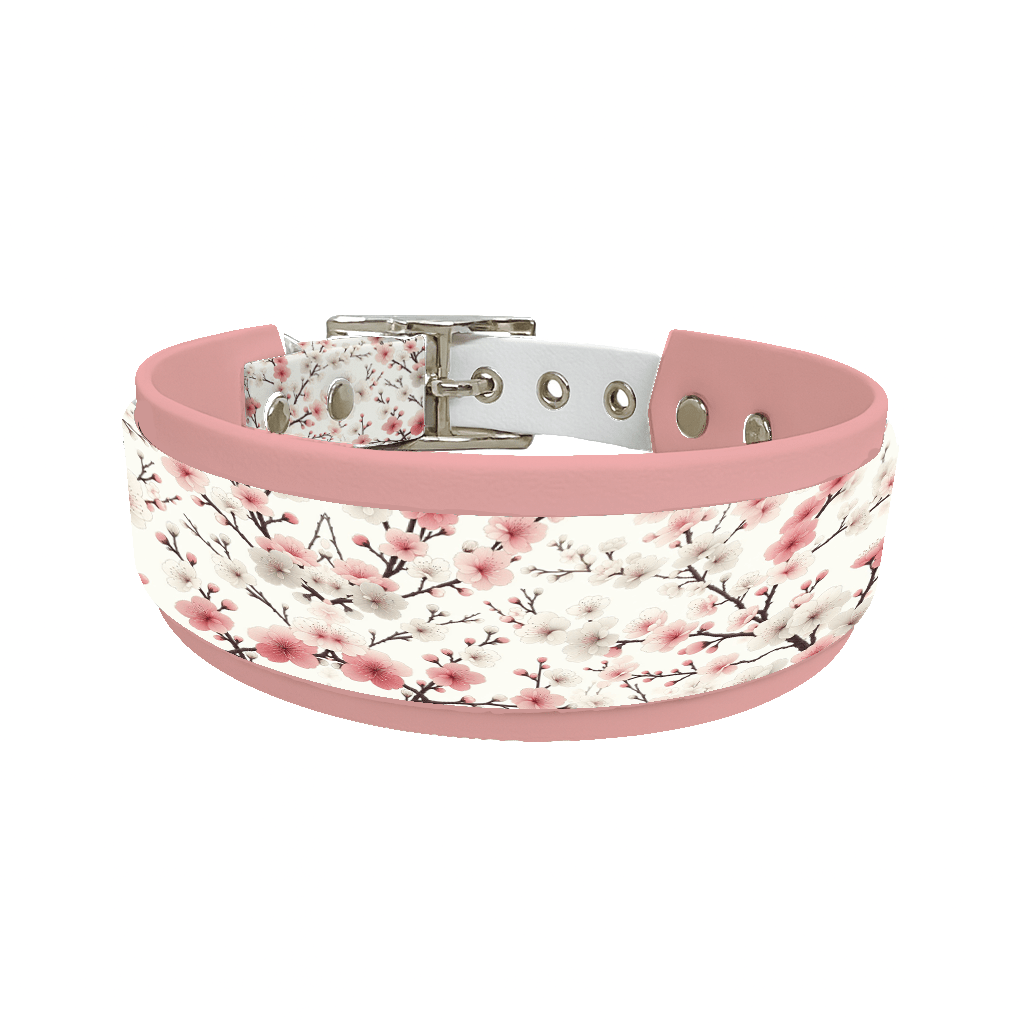 L'atelier du Fourmilier collier double 48 Collier double large pour chien en BioThane® imprimé – Collection plantes et fleurs – 38/25 mm