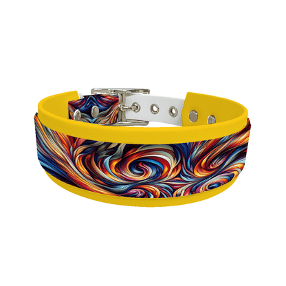 L'atelier du Fourmilier collier double 50 Collier double large pour chien en BioThane® imprimé – Collection abstrait – 38/25 mm