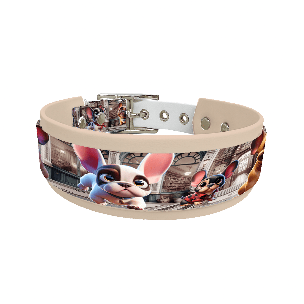 L'atelier du Fourmilier collier double 51 Collier double large pour chien en BioThane® imprimé – Collection chiens– 38/25 mm