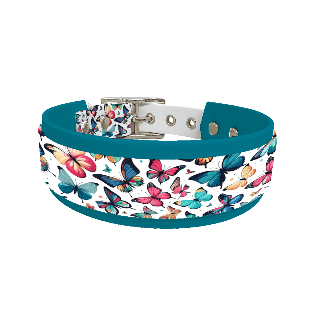 L'atelier du Fourmilier collier double 54 Collier double large pour chien en BioThane® imprimé – Collection insectes– 38/25 mm