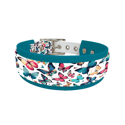 L'atelier du Fourmilier collier double 54 Collier double large pour chien en BioThane® imprimé – Collection insectes– 38/25 mm