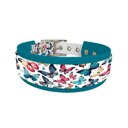 L'atelier du Fourmilier collier double 54 Collier double large pour chien en BioThane® imprimé – Collection insectes– 38/25 mm