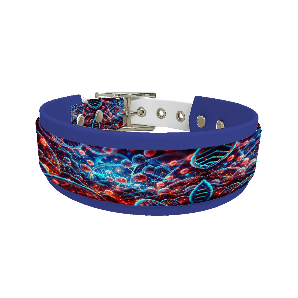 L'atelier du Fourmilier collier double 55 Collier double large pour chien en BioThane® imprimé – Collection abstrait – 38/25 mm