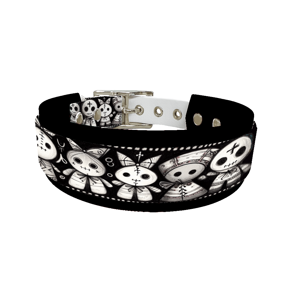 L'atelier du Fourmilier collier double 56 Collier double large pour chien en BioThane® imprimé – Collection Halloween– 38/25 mm