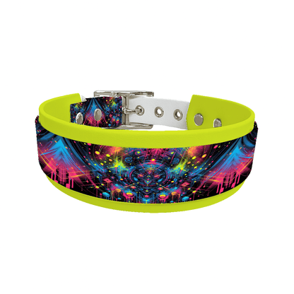 L'atelier du Fourmilier collier double 57 Collier double large pour chien en BioThane® imprimé – Collection abstrait – 38/25 mm