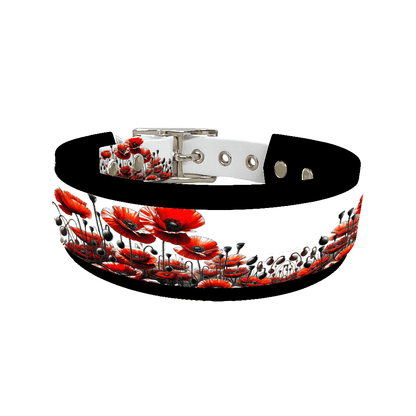 L'atelier du Fourmilier collier double 58 Collier double large pour chien en BioThane® imprimé – Collection plantes et fleurs – 38/25 mm