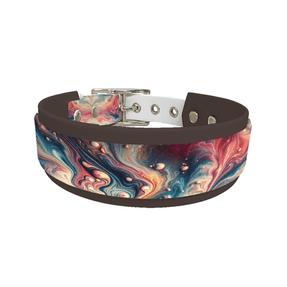 L'atelier du Fourmilier collier double 6 Collier double large pour chien en BioThane® imprimé – Collection abstrait – 38/25 mm