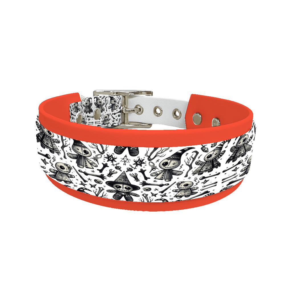 L'atelier du Fourmilier collier double 60 Collier double large pour chien en BioThane® imprimé – Collection Halloween– 38/25 mm