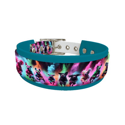 L'atelier du Fourmilier collier double 62 Collier double large pour chien en BioThane® imprimé – Collection chiens– 38/25 mm