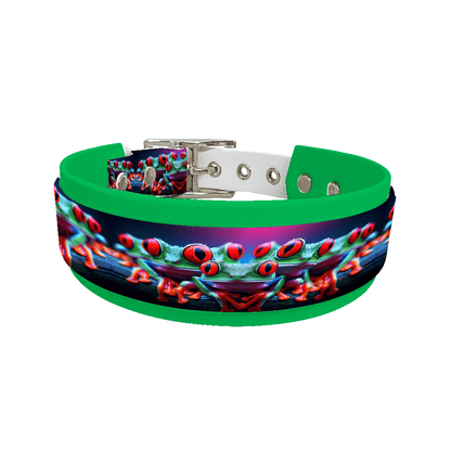 L'atelier du Fourmilier collier double 63 Collier double large pour chien en BioThane® imprimé – Collection animaux sauvages– 38/25 mm