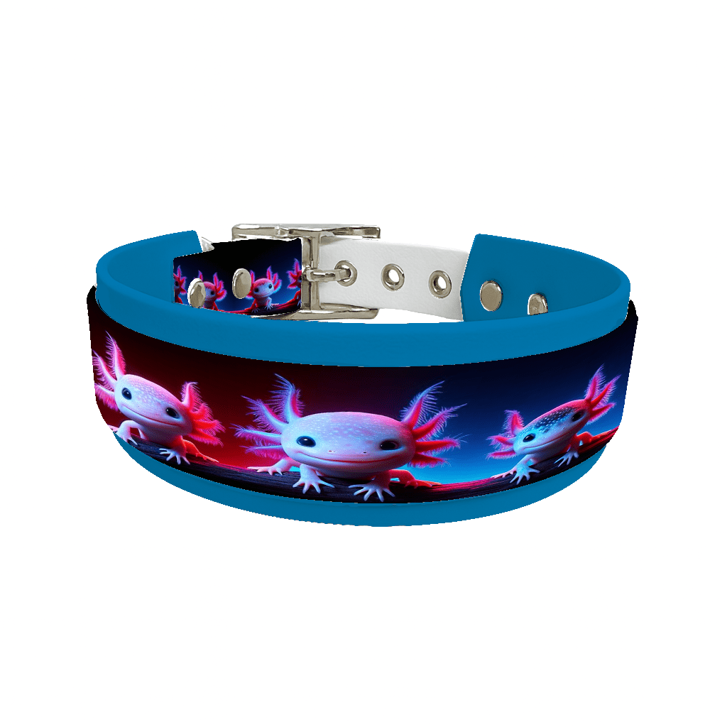 L'atelier du Fourmilier collier double 64 Collier double large pour chien en BioThane® imprimé – Collection animaux sauvages– 38/25 mm