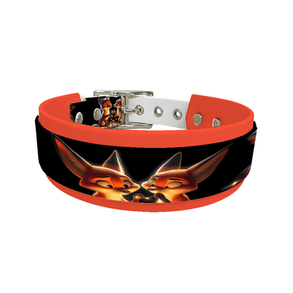 L'atelier du Fourmilier collier double 74 Collier double large pour chien en BioThane® imprimé – Collection animaux pop/kawaii – 38/25 mm