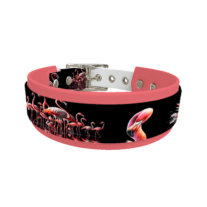 L'atelier du Fourmilier collier double 77 Collier double large pour chien en BioThane® imprimé – Collection animaux sauvages– 38/25 mm