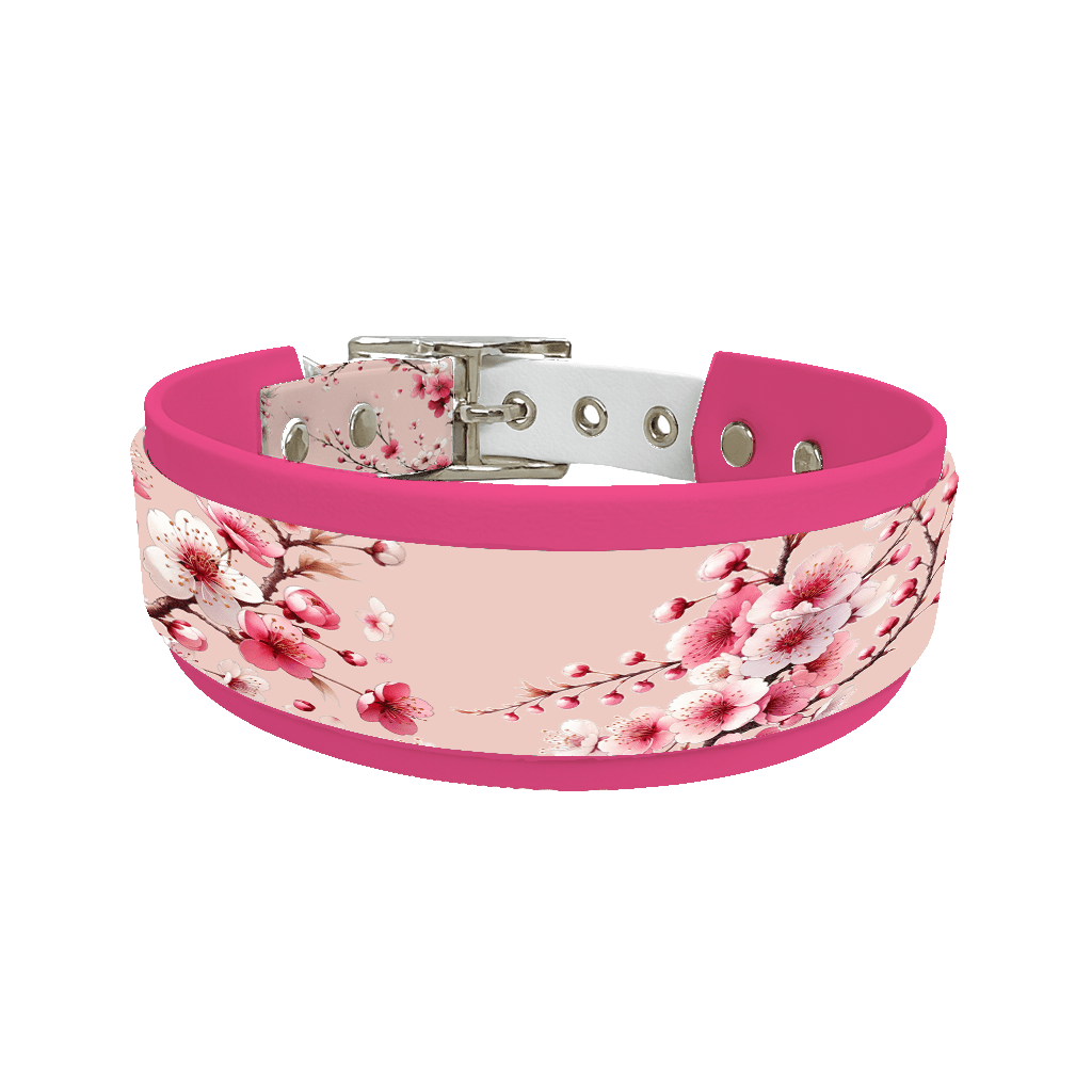 L'atelier du Fourmilier collier double 83 Collier double large pour chien en BioThane® imprimé – Collection plantes et fleurs – 38/25 mm