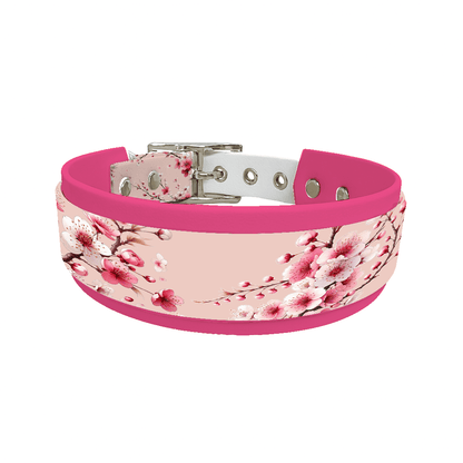 L'atelier du Fourmilier collier double 83 Collier double large pour chien en BioThane® imprimé – Collection plantes et fleurs – 38/25 mm