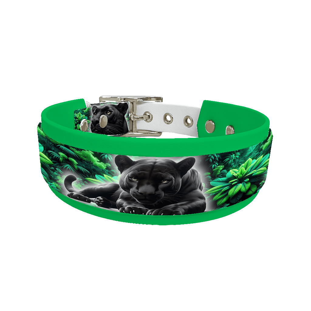 L'atelier du Fourmilier collier double 84 Collier double large pour chien en BioThane® imprimé – Collection animaux sauvages– 38/25 mm