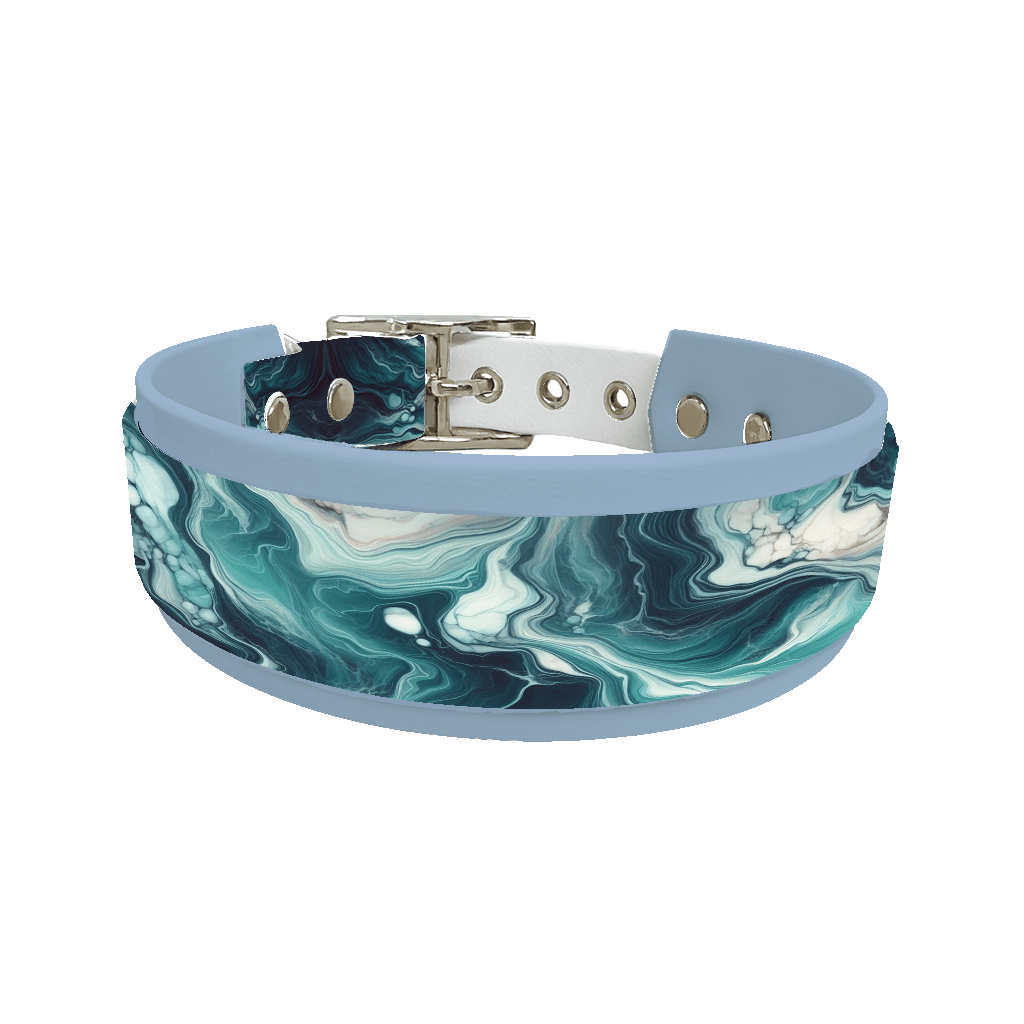 L'atelier du Fourmilier collier double 9 Collier double large pour chien en BioThane® imprimé – Collection abstrait – 38/25 mm