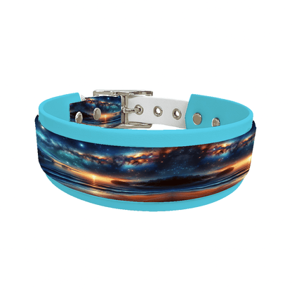 L'atelier du Fourmilier collier double 92 Collier double large pour chien en BioThane® imprimé – Collection paysage– 38/25 mm