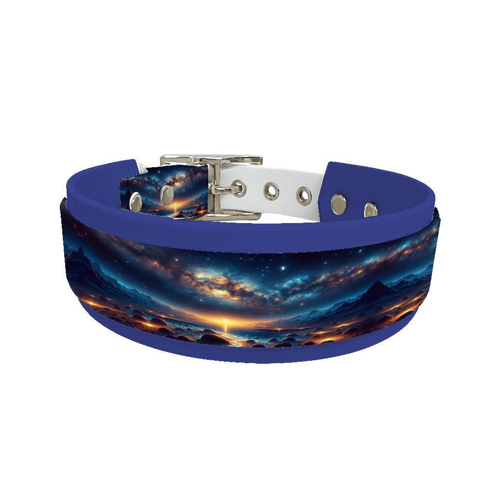 L'atelier du Fourmilier collier double 93 Collier double large pour chien en BioThane® imprimé – Collection paysage– 38/25 mm