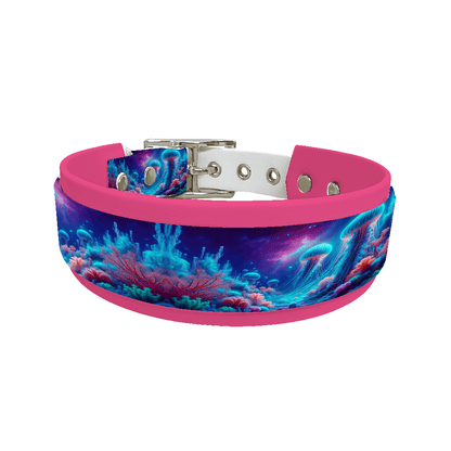 L'atelier du Fourmilier collier double 99 Collier double large pour chien en BioThane® imprimé – Collection paysage– 38/25 mm