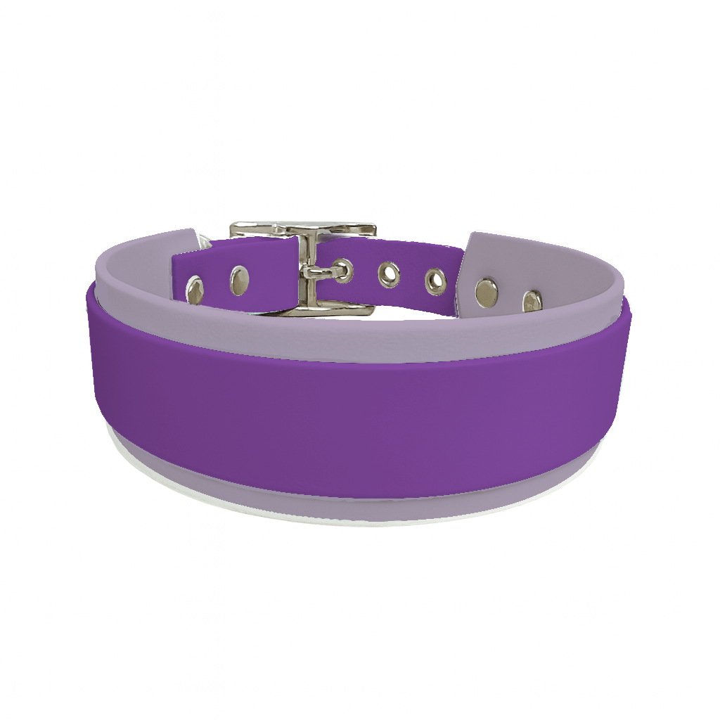 L'atelier du Fourmilier collier double Améthyste Collier Large double en BioThane® – 38 mm / 25 mm – coloris personnalisable