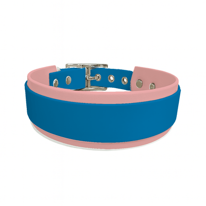 L'atelier du Fourmilier collier double Bleu Collier Large double en BioThane® – 38 mm / 25 mm – coloris personnalisable