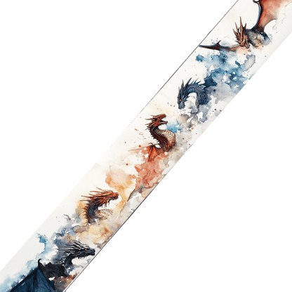 L'atelier du Fourmilier collier double Collier double large pour chien en BioThane® imprimé – Collection monstres et créatures imaginaires– 38/25 mm