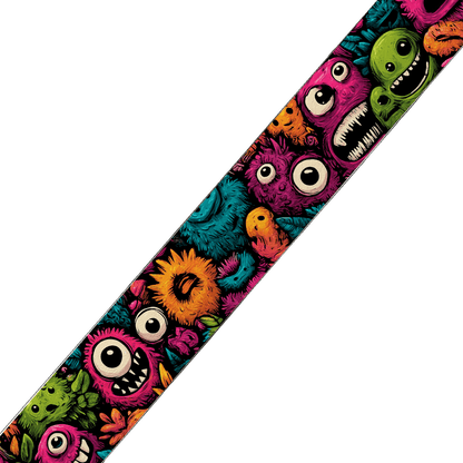 L'atelier du Fourmilier collier double Collier double large pour chien en BioThane® imprimé – Collection monstres et créatures imaginaires– 38/25 mm