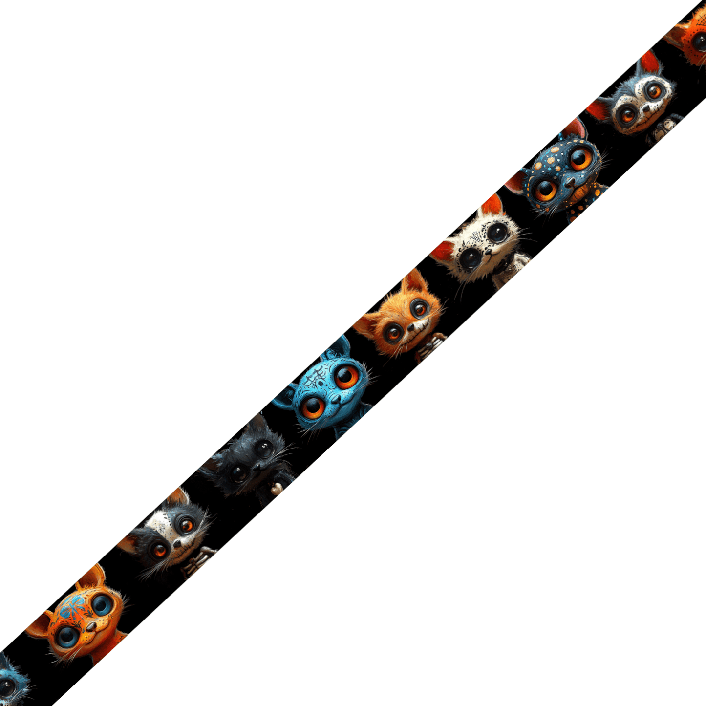 L'atelier du Fourmilier collier double Collier double large pour chien en BioThane® imprimé – Collection monstres et créatures imaginaires– 38/25 mm