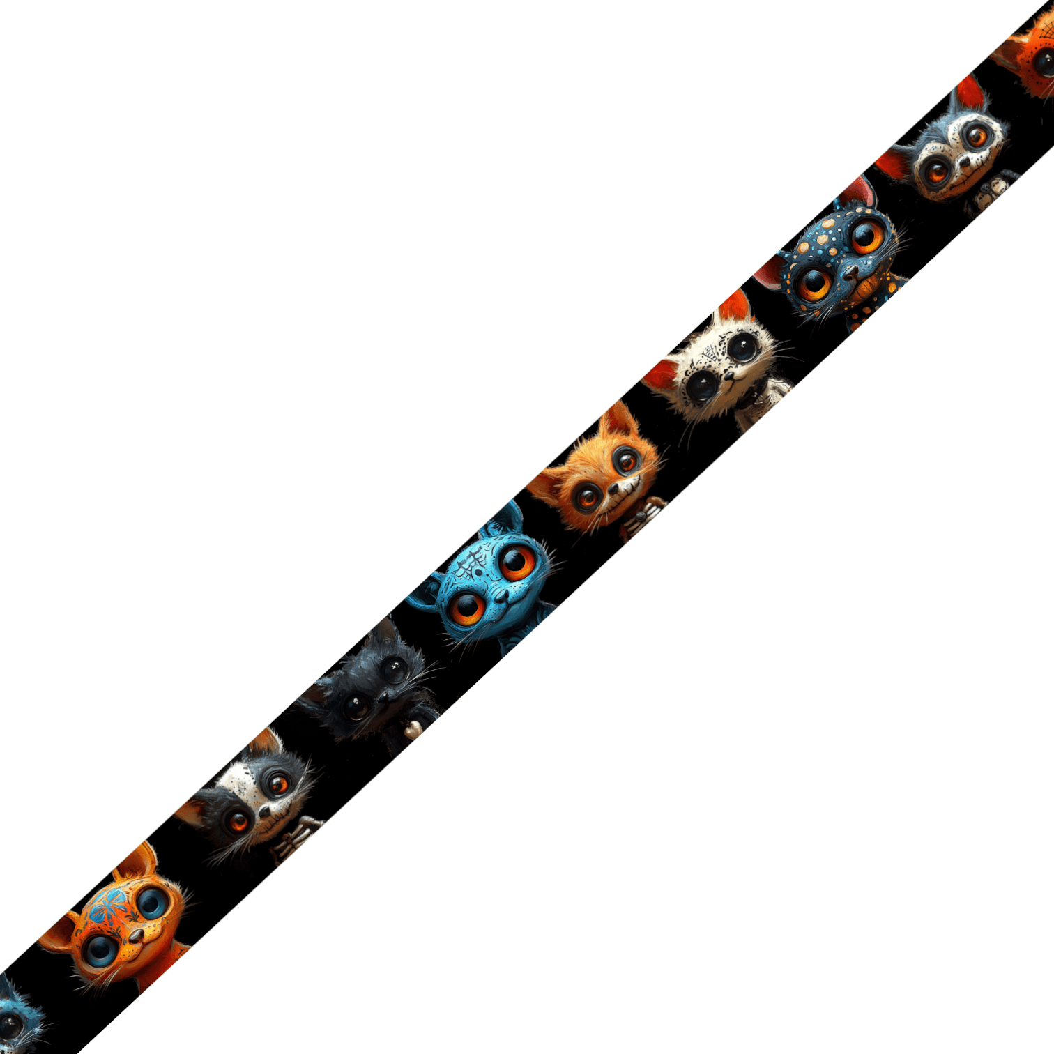 L'atelier du Fourmilier collier double Collier double large pour chien en BioThane® imprimé – Collection monstres et créatures imaginaires– 38/25 mm