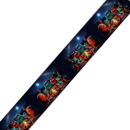 L'atelier du Fourmilier collier double Collier double large pour chien en BioThane® imprimé – Collection monstres et créatures imaginaires– 38/25 mm