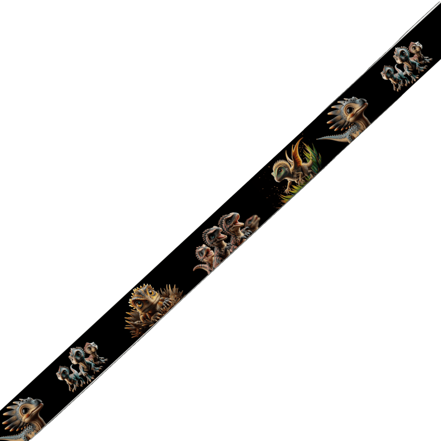 L'atelier du Fourmilier collier double Collier double large pour chien en BioThane® imprimé – Collection monstres et créatures imaginaires– 38/25 mm