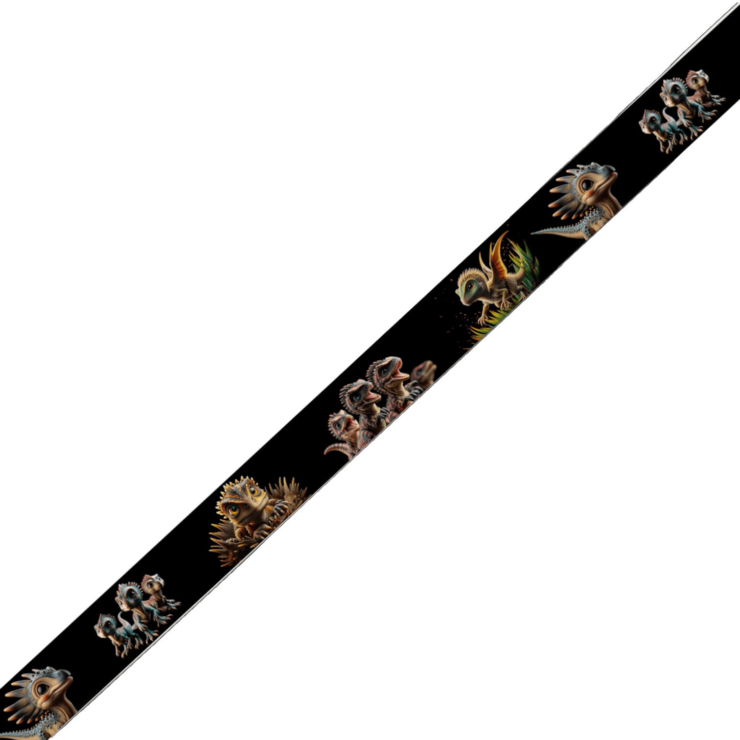 L'atelier du Fourmilier collier double Collier double large pour chien en BioThane® imprimé – Collection monstres et créatures imaginaires– 38/25 mm