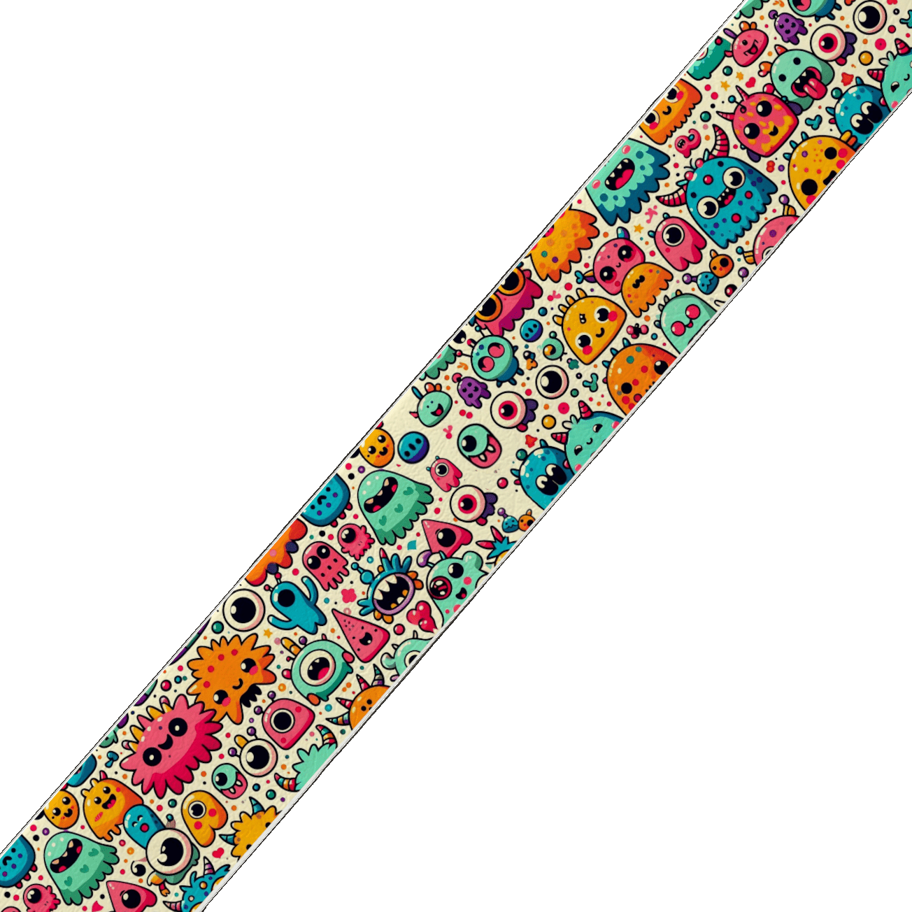 L'atelier du Fourmilier collier double Collier double large pour chien en BioThane® imprimé – Collection monstres et créatures imaginaires– 38/25 mm