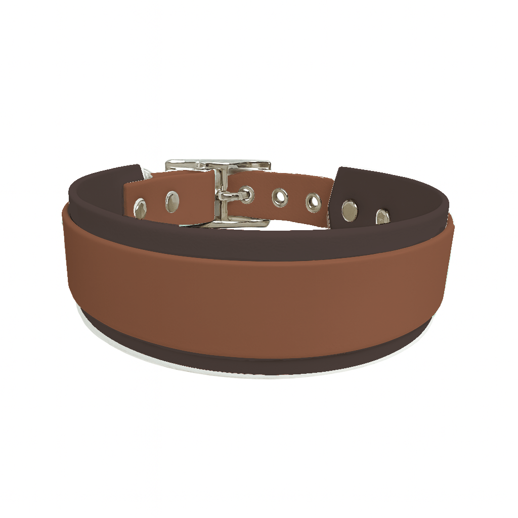 L'atelier du Fourmilier collier double Collier Large double en BioThane® – 38 mm / 25 mm – coloris personnalisable