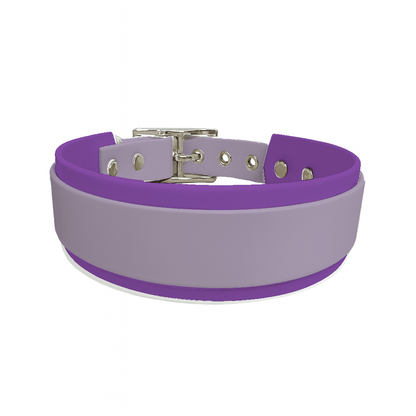 L'atelier du Fourmilier collier double lilas Collier Large double en BioThane® – 38 mm / 25 mm – coloris personnalisable