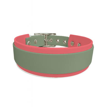 L'atelier du Fourmilier collier double Menthe Collier Large double en BioThane® – 38 mm / 25 mm – coloris personnalisable