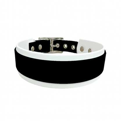 L'atelier du Fourmilier collier double Noir Collier Large double en BioThane® – 38 mm / 25 mm – coloris personnalisable