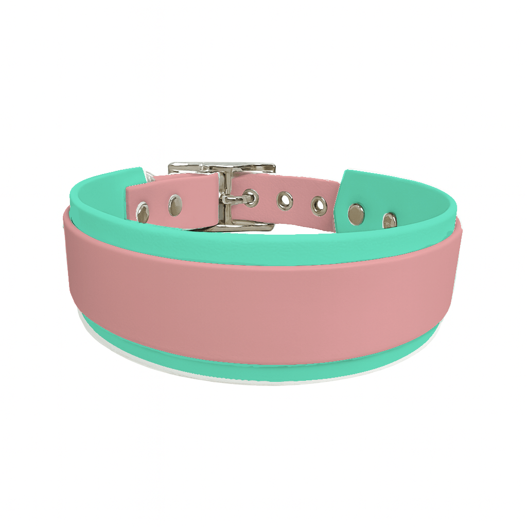 L'atelier du Fourmilier collier double rose gold Collier Large double en BioThane® – 38 mm / 25 mm – coloris personnalisable