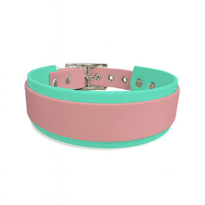 L'atelier du Fourmilier collier double rose gold Collier Large double en BioThane® – 38 mm / 25 mm – coloris personnalisable