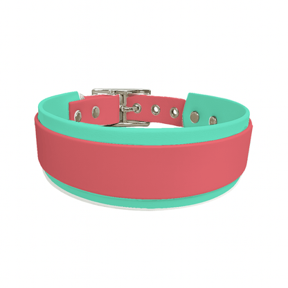 L'atelier du Fourmilier collier double Saumon Collier Large double en BioThane® – 38 mm / 25 mm – coloris personnalisable