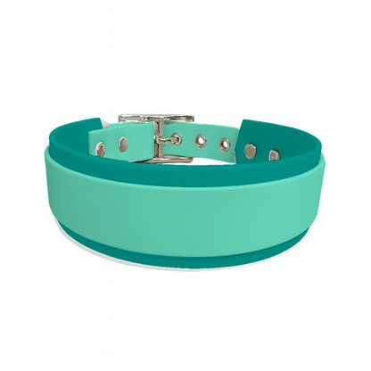 L'atelier du Fourmilier collier double Vert Caribéen Collier Large double en BioThane® – 38 mm / 25 mm – coloris personnalisable