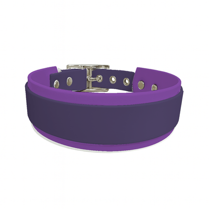 L'atelier du Fourmilier collier double Violet Collier Large double en BioThane® – 38 mm / 25 mm – coloris personnalisable