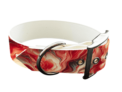 L'atelier du Fourmilier Colliers 10 Collier large pour chien en BioThane® imprimé – Collection abstrait – 38mm