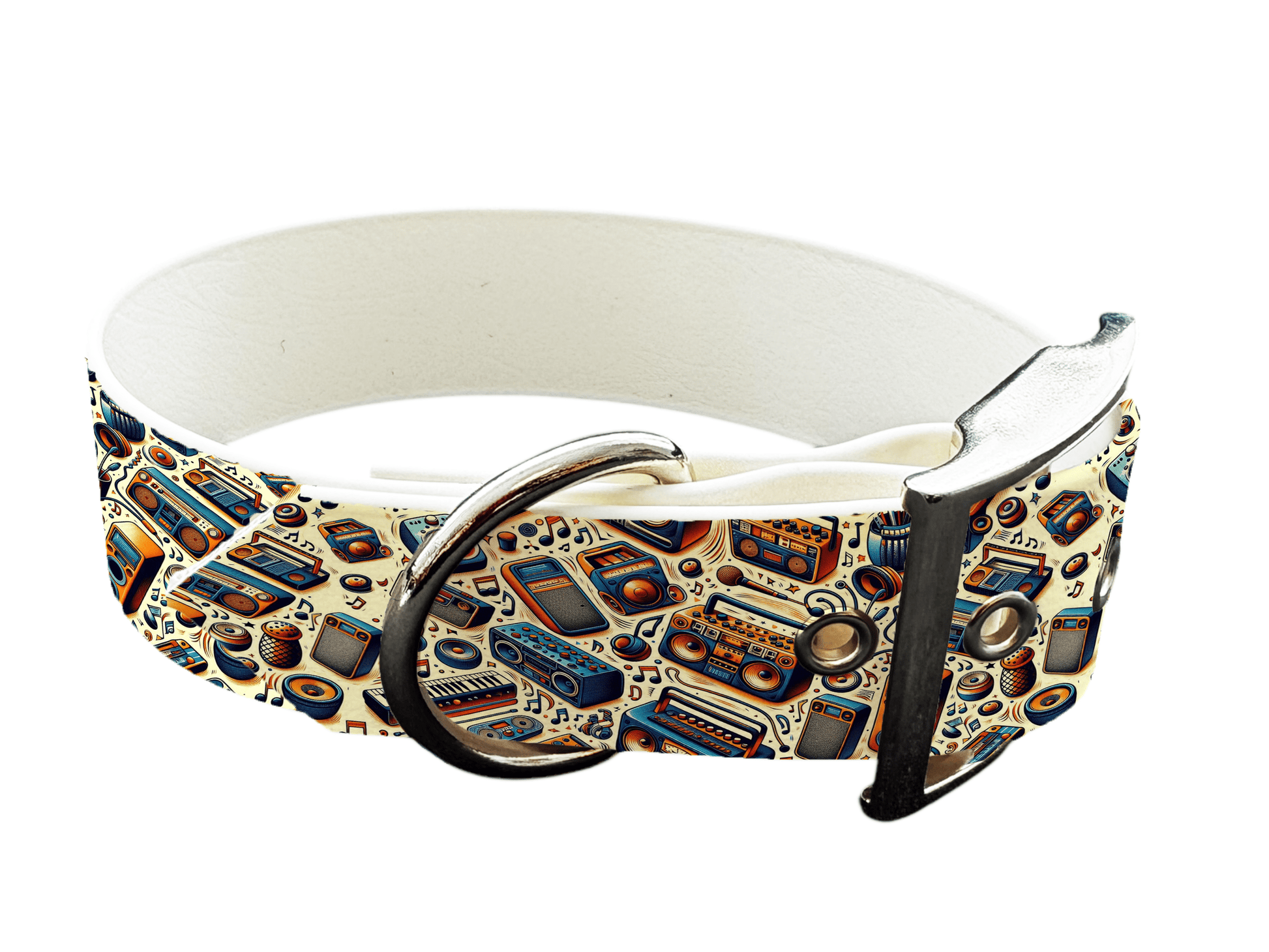 L'atelier du Fourmilier Colliers 109 Collier large pour chien en BioThane® imprimé – Collection pop art– 38