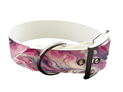 L'atelier du Fourmilier Colliers 11 Collier large pour chien en BioThane® imprimé – Collection abstrait – 38mm