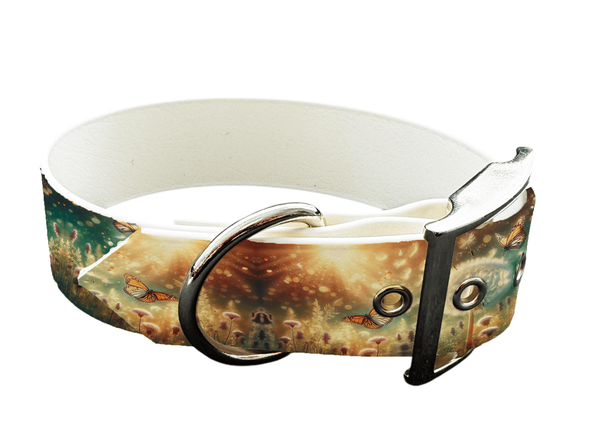 L'atelier du Fourmilier Colliers 110 Collier large pour chien en BioThane® imprimé – Collection plantes et fleurs – 38mm