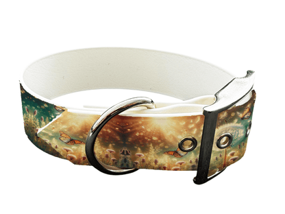 L'atelier du Fourmilier Colliers 110 Collier large pour chien en BioThane® imprimé – Collection plantes et fleurs – 38mm