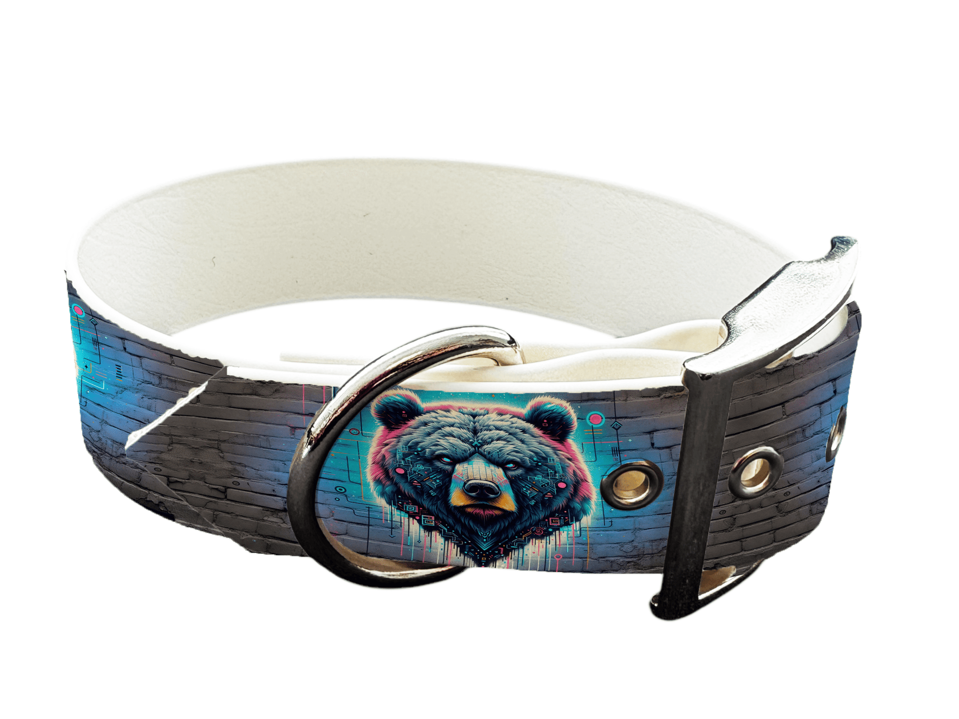 L'atelier du Fourmilier Colliers 118 Collier large pour chien en BioThane® imprimé – Collection pop art– 38